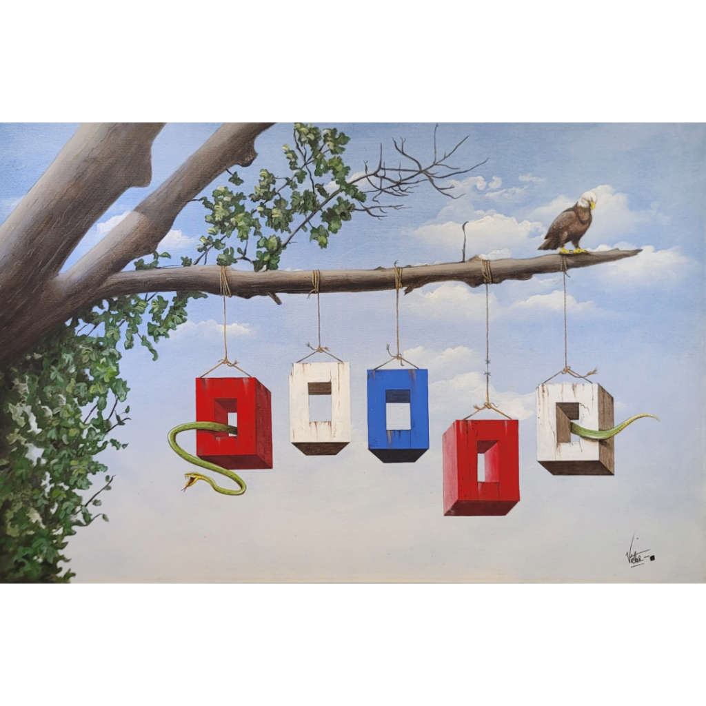 AVERY ST. JEAN THIRD PLACE AWARD
"The Politician"
Pure Pigment Acrylic by Victor Caruncho
