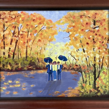 Three Friends Out from a Walk