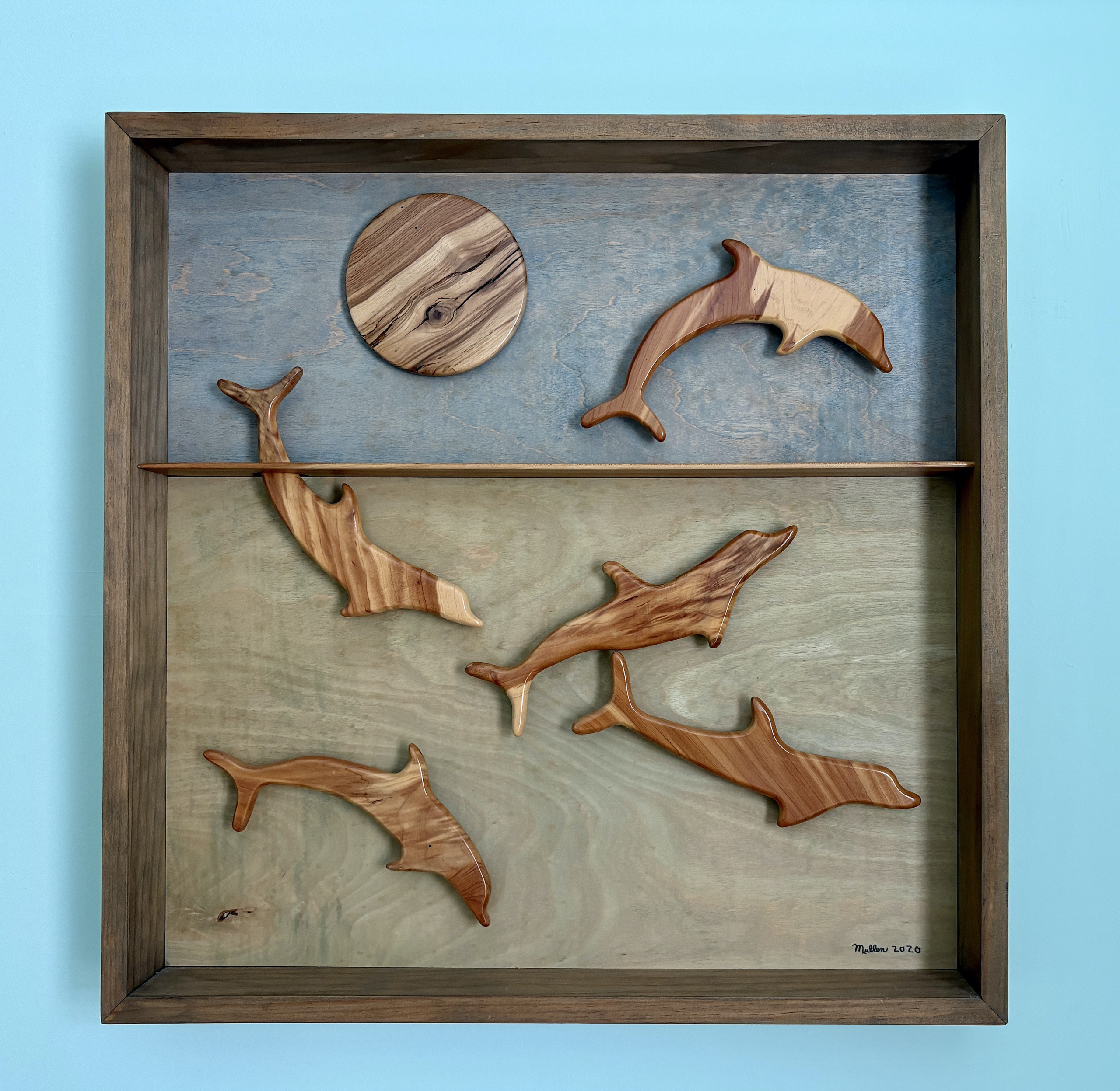 Cedar Dolphins under a Koa Moon