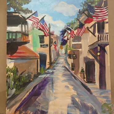 Flags on Marine Street